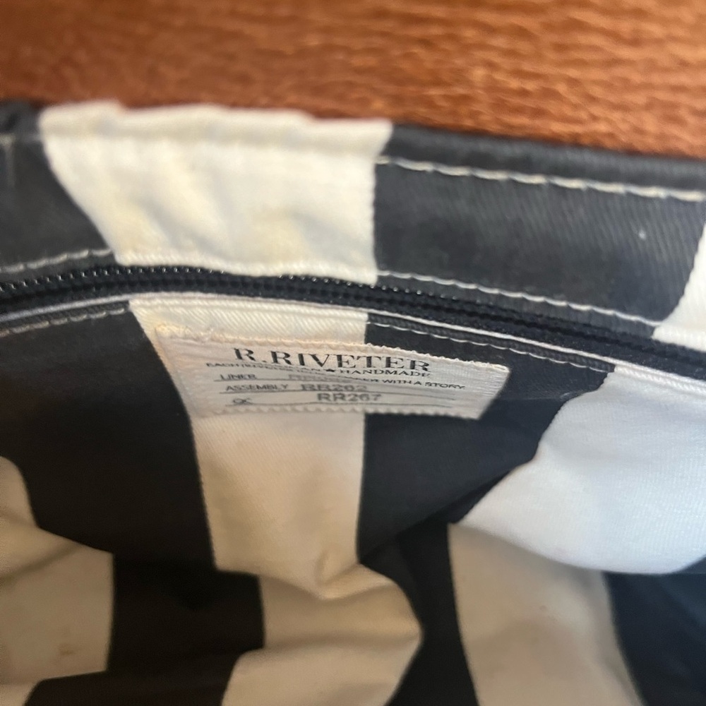 R. Riveter Patton Signature Black Canvas and Black Leather Crossbody - Picture 8 of 9